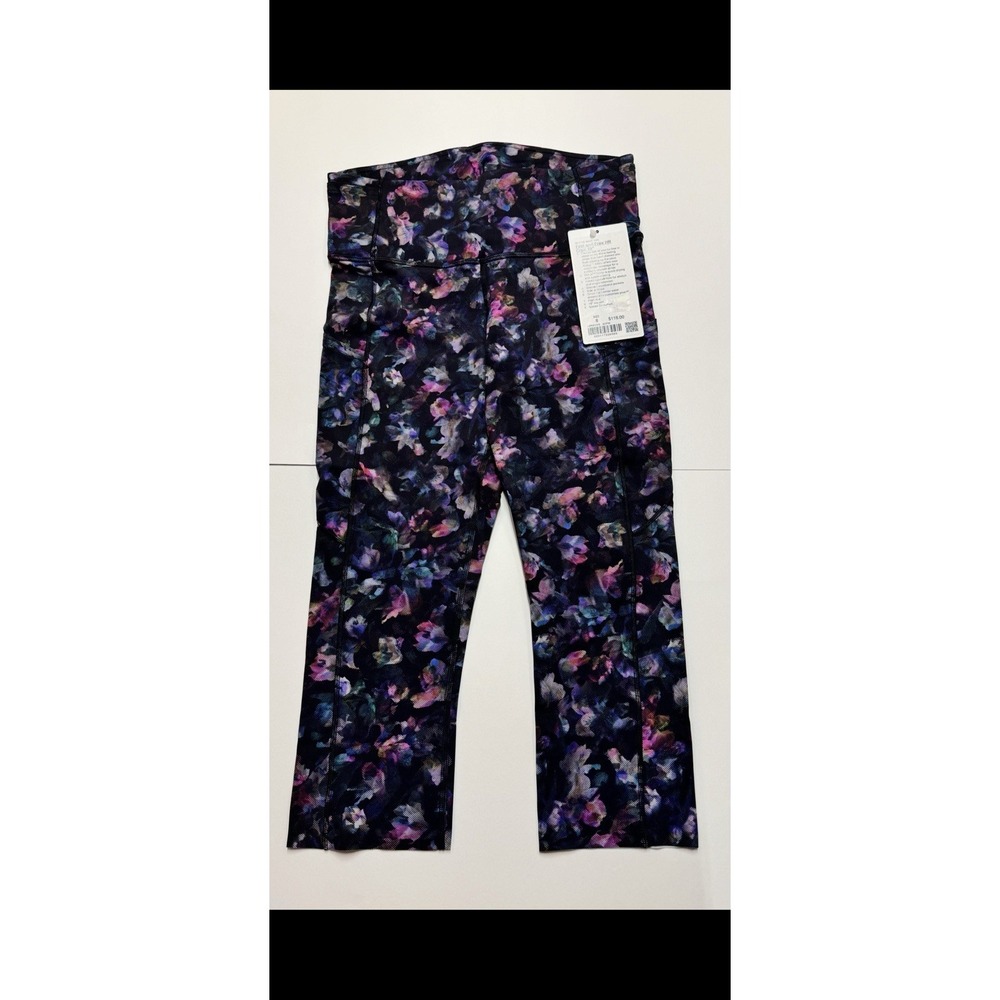 Lululemon Nulux Tights Crop 19" Size 8 Activate Floral Multi
